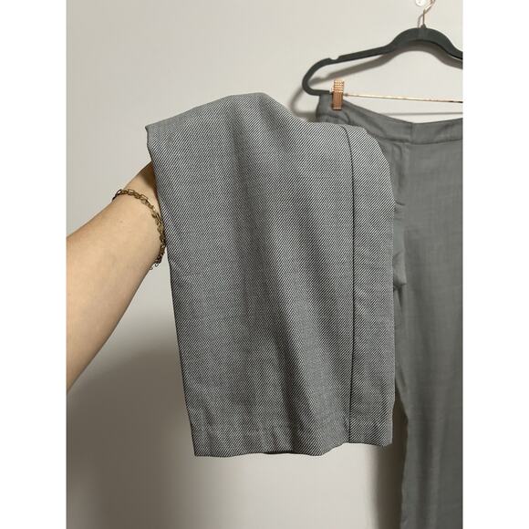 St. John Flat Front Trouser Dress Pants Straight Leg Gray Tweed Size 6 Womens - Picture 3 of 11